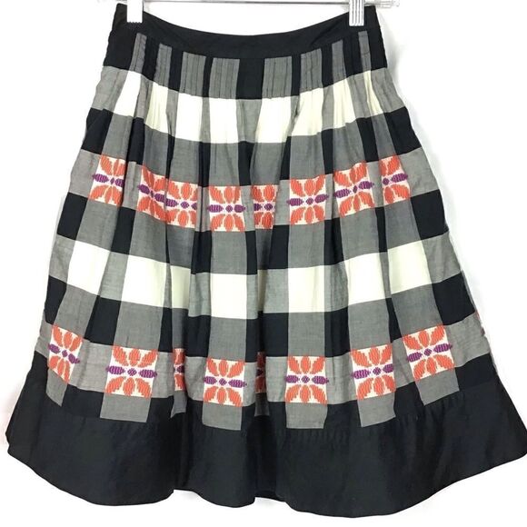 Anthropologie Floreat Do-Si-Do Plaid Full Skirt 2 - Picture 1 of 8